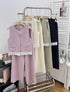 Women Classy Sleeves Lace Border Vest With Trouser Sets